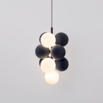 Barcelona led - suspension acoustique verticale 'drac' - 4 globes lumineux et 6 - gris