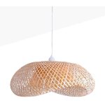 Barcelona led - suspension en osier 'vimet lite' - blanc boho chic