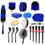 Bardusch - 20 kit nettoyage voiture avec brosse jante voiture, brosse perceuse, gant microfibre chiffon ...