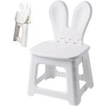Bardusch - chaise pliante enfants avec dossier oreilles de lapin, tabouret portable robuste salon / cuisine ...