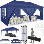 Tonnelle pliante de jardin 3x6m impermable anti - uv rglable, barnum pliant avec 6 parois latrales ...