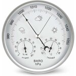 Barom�tre � cadran avec thermom�tre hygrom�tre station m�t�o pression barom�trique (m�trique) argent ...