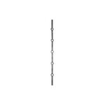 Barre carr� � trous - longueur 2000mm - 14 trous carre de 16mm - acier deco fer forge