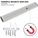 Barre  couteaux aimante de 40cm, montage mural, sans perage, barre de couteau en acier inoxydable ...
