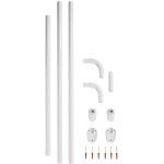 Barre de douche wenko blanche 25 mm aluminium avec fixation universelle extra forte et extensible pour ...