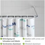 Barre de douche wenko chrome 25 mm pour douche et baignoire angle universelle en aluminium antirouille ...