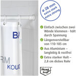 Barre de douche extensible extra paisse wenko 110  185 cm, installation sans perage, aluminium inoxydable ...