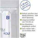 Barre de douche extensible extra paisse wenko 110  245 cm, installation sans perage, aluminium inoxydable ...