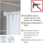 Barre de douche extensible luz wenko, tringle rideau de douche télescopique avec adaptateur mural, fixation ... Barre de douche extensible luz wenko, tringle rideau de douche télescopique avec adaptateur mural, fixation ...