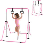 Barre de gymnastique pour enfants, barre horizontale pliable � hauteur r�glable avec anneaux de gymnastique, ...