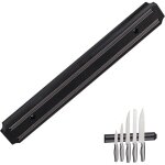 Barre magntique, rangement outils,  aimant, couteaux & ustensiles, plastique, 33 cm de largeur, noir ...