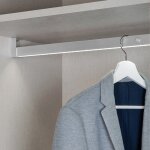 Barre de penderie pour armoire castor avec lumi�re led, batterie amovible et d�tecteur de mouvement, ...