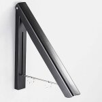 Barre de penderie escamotable ? portant pour v�tements mural ? noir