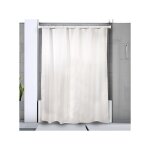 Barre tringle pour rideau de douche ou baignoire extensible sans perçage en alu kreta 75 - 125cm blanc ... Barre tringle pour rideau de douche ou baignoire extensible sans perçage en alu kreta 75 - 125cm blanc ...