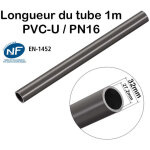 Barre tuyau rigide tube pvc pression pn16 32mm longueur 1m