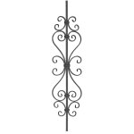 Barreau motif sym�trique en volutes - hauteur 950mm largeur 180mm carr� de 12mm - fer forg� - � souder ...