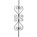 Barreau motif sym�trique en volutes - hauteur 950mm largeur 220mm carr� de 12mm - fer forg� - � souder ...