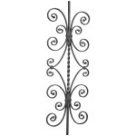 Barreau semi - torsad� et double motif papillon en volutes - hauteur 950mm largeur 300mm carr� de 12mm ...