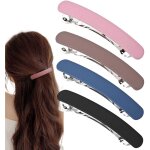 Barrettes � cheveux pour femmes, lot de 4, mates, pour cheveux fins, plates, style fran�ais. / / / / ...