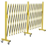 Barri�re de s�curit� extensible avec roulettes grille accord�on mobile 110x60 - 500cm en aluminium jaune ...