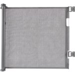 Barri�re de s�curit� relaxdays, rideau extensible jusqu'� 1, 5 m, sans per�age, protection enfant, gris ...