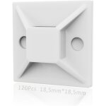 Base adhsive ulisem pour colliers de serrage, 120 pices (18, 5 mm x 18, 5 mm), colliers de serrage ...