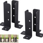 Base de poteau, 4 supports de cl�ture r�glables avec vis, support de support �pais en acier massif, kit ...