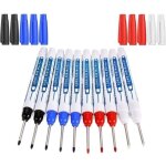 10pcs marqueur charpentier, stylo marqueur indlbile  pointe longue de 30 mm, marqueur de precision ...