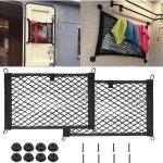 Basetbl - lot de 2 grandes poches en filet pour ranger des filets lastiques 25 x 45 cm - avec 8 vis ...