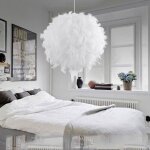 Basetbl - 30cm plafonnier lustre clairage boule de plumes simple moderne cratif dcoration de chambre ...