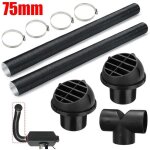 Basetbl - ensemble 75mm voiture air parking chauffage conduit tuyau tuyau ligne évent sortie d'air en ... Basetbl - ensemble 75mm voiture air parking chauffage conduit tuyau tuyau ligne évent sortie d'air en ...