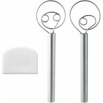 Basetbl - fouet � p�te danois, lot de 2 fouets � p�te en 304 acier inoxydable, m�langeur manuel pour ...