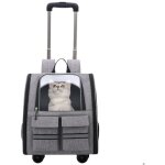 Sac transport chat chien (10kg), sac  roulettes pour chat chien, pliable 3 - en - 1 hauteur ajustable ...