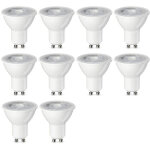 Basics lot de 10 ampoules spot led gu10 4, 7 w (�quivalent 50 w) blanc chaud intensit� non variable