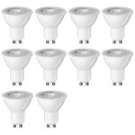Basics lot de 10 ampoules spot led gu10 4, 7 w (quivalent 50 w) blanc chaud intensit non variable