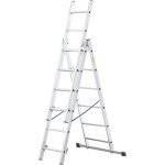 Basic home �chelle en aluminium 3 �l�ments ? escabeau 3x6 marches ? escabeau en aluminium l�ger ? �chelle ...