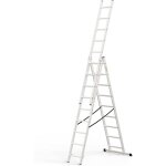 Basic home �chelle en aluminium 3 �l�ments ? escabeau 3x9 marches ? escabeau en aluminium l�ger ? �chelle ...