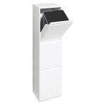 Basic poubelle de recyclage en acier, poubelle de tri sélectif, 3 seaux, 3 x 17l (51l), blanc cr301 - ... Basic poubelle de recyclage en acier, poubelle de tri sélectif, 3 seaux, 3 x 17l (51l), blanc cr301 - ...