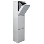 Basic poubelle de recyclage en acier, poubelle de tri s�lectif, 3 seaux, 3 x 17l (51l), gris cr302 - ...