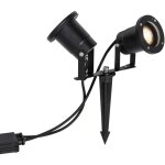 Basic - spot sur piquet - 2 lumi�re - l 23 cm - noir - classique / antique - �clairage ext�rieur - qazqa ...