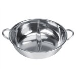 Bassine  fondue en acier inoxydable  double sparation des saveurs, compatible avec les plaques  induction ...