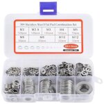 Basvii 684 pi�ces inox rondelles plates metal, pour gonds de porte, 9 tailles rondelles acier inoxydabl ...