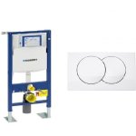 Bati support geberit autoportant complet + plaque delta blanche
