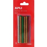 B�tons de colle - agipa - 7, 5 mm - 12 couleurs brillantes - 10 cm - compatible pistolet � colle