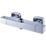 B�ton de douche thermostatique carr� mitigeur robinet chrome salle de bain double sortie