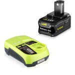 Pdstation - batterie li - ion de remplacement 5500 mah pour batterie ryobi 18 v p108 avec chargeur ryobi ...