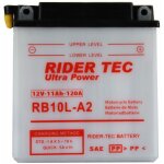 Batterie moto rb10l - a2 conventionnelle 12v 11ah 120a rider - tec Batterie moto rb10l - a2 conventionnelle 12v 11ah 120a rider - tec