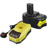 Pdstation - batterie de rechange 5, 0 ah pour ryobi 18 v et chargeur p117, compatible avec les batteries ...