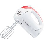 Batteur � main - 5 vitesses - fonction turbo + 2 crochets + 2 fouets - blackpear bmm1001