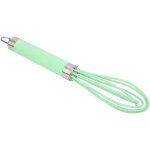 Batteur manuel en silicone pour ?ufs, mixeur de cuisine (10 pouces, vert menthe)